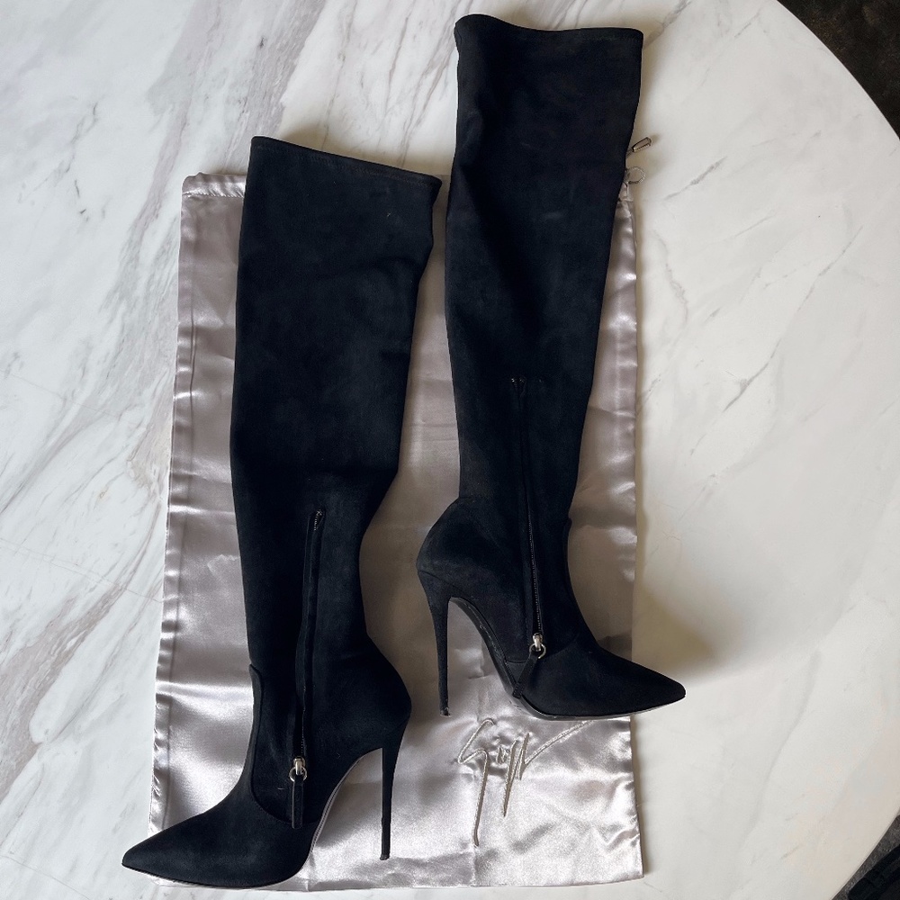 Giuseppe Zanotti Felicity Suede Thigh-High Boots